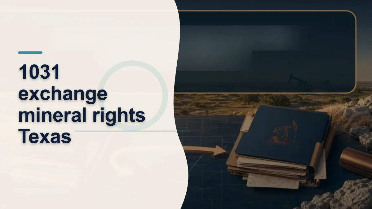Mineral-rights illustration highlighting “1031 exchange mineral rights Texas”.