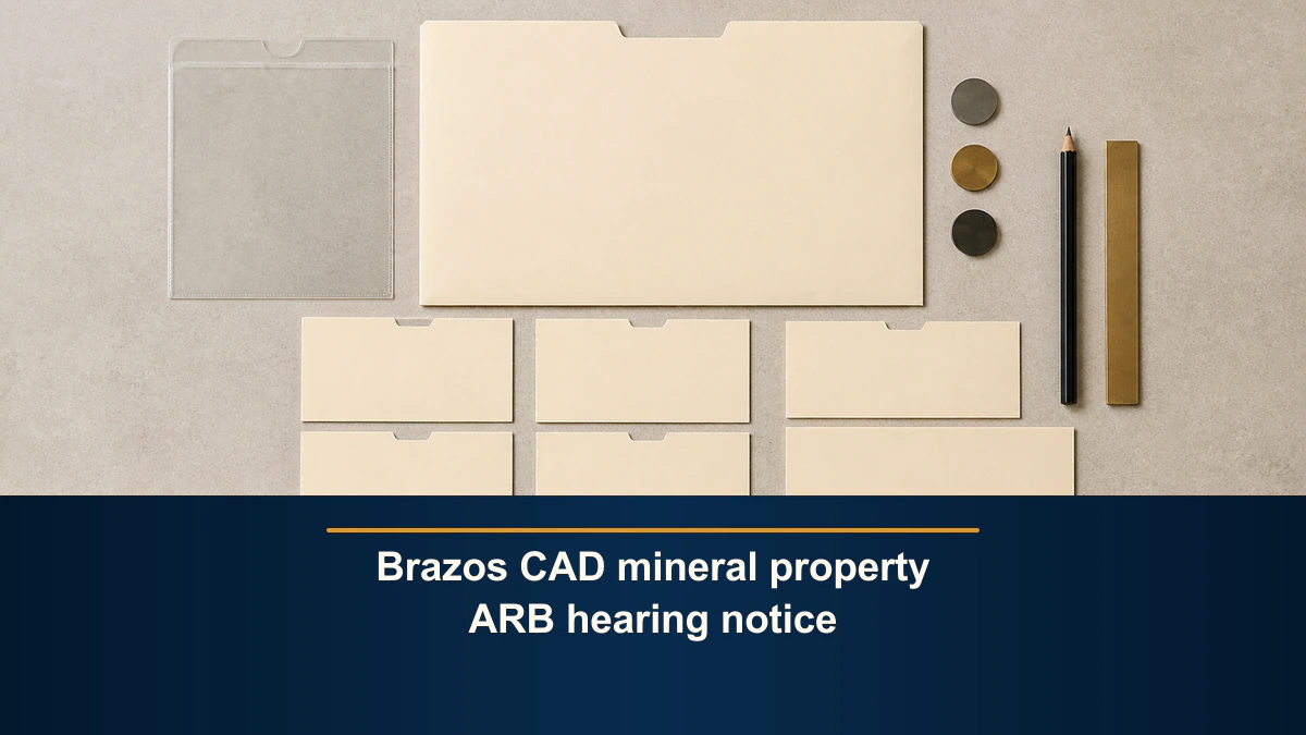 Brazos CAD mineral property ARB hearing notice