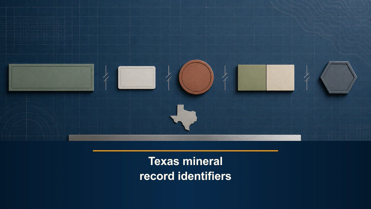 Texas mineral record identifiers