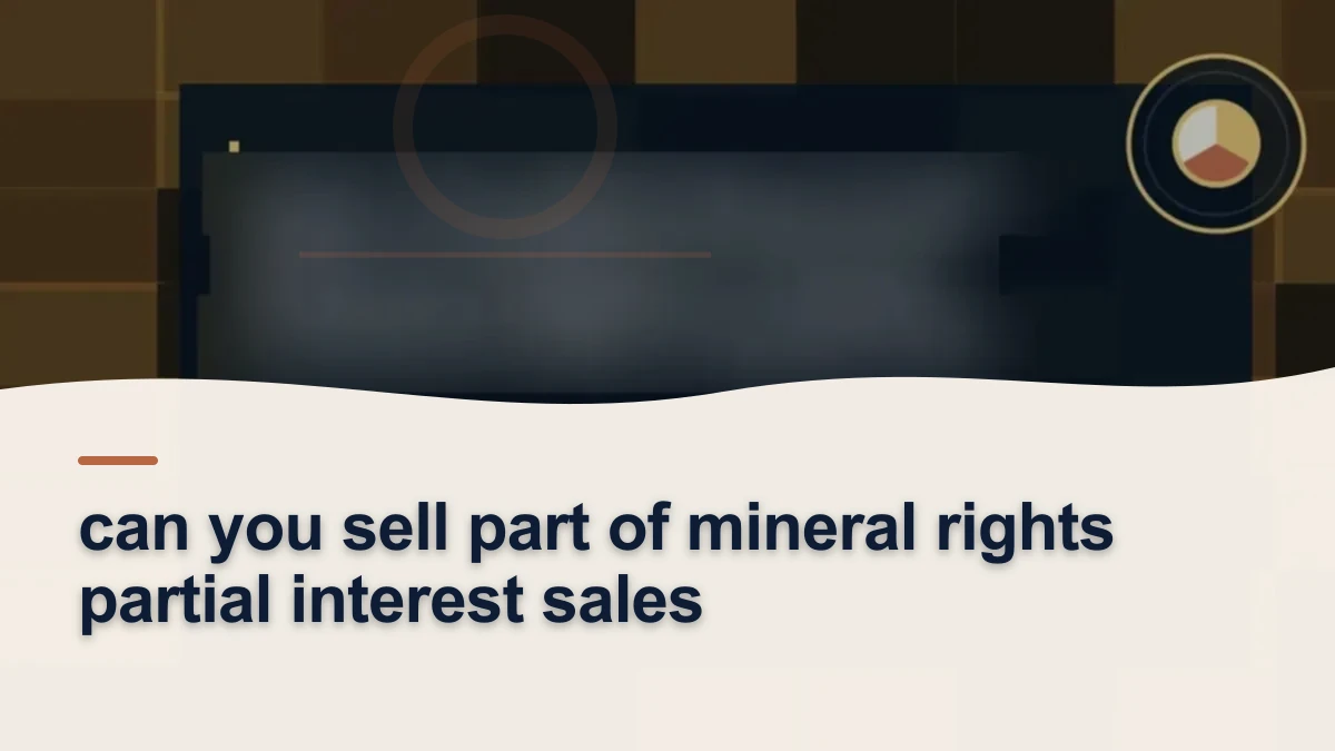 Mineral-rights illustration highlighting “can you sell part of mineral rights partial interest sales”.