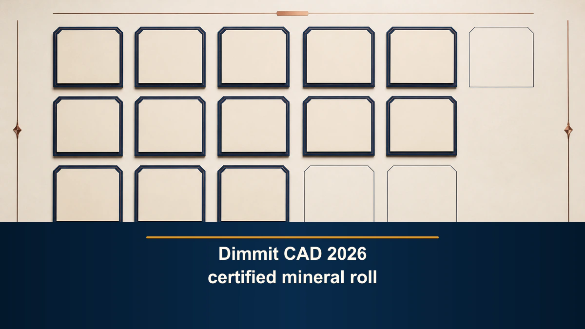 Dimmit CAD 2026 certified mineral roll