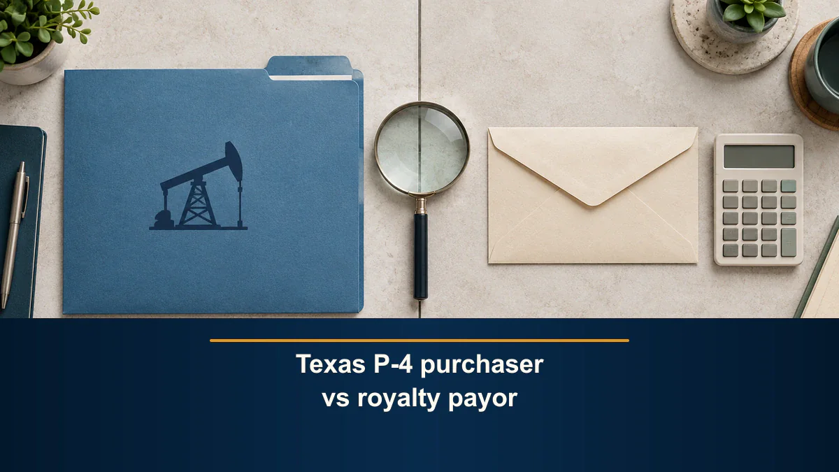 Texas P-4 purchaser vs royalty payor