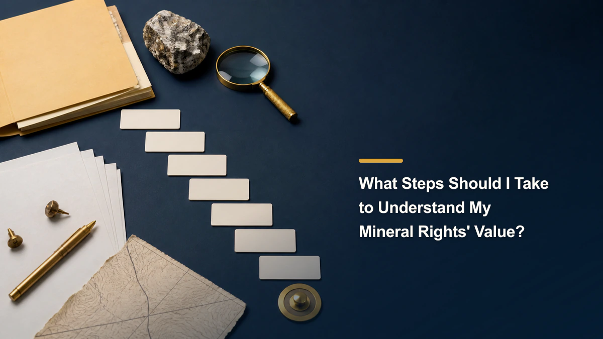Distinct evidence-ladder workspace labeled “What Steps Should I Take to Understand My Mineral Rights' Value?”.