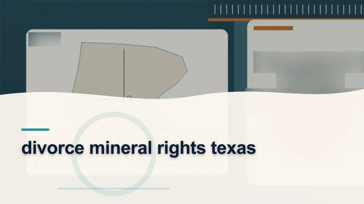 Mineral-rights illustration highlighting “divorce mineral rights texas”.