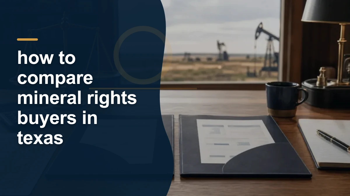 Mineral-rights illustration highlighting “how to compare mineral rights buyers in texas”.