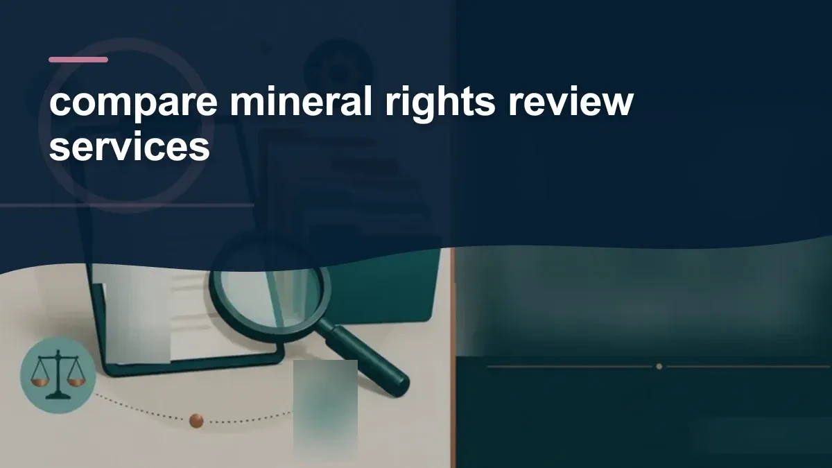 Mineral-rights illustration highlighting “compare mineral rights review services”.