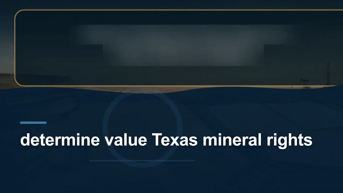 Mineral-rights illustration highlighting “determine value Texas mineral rights”.