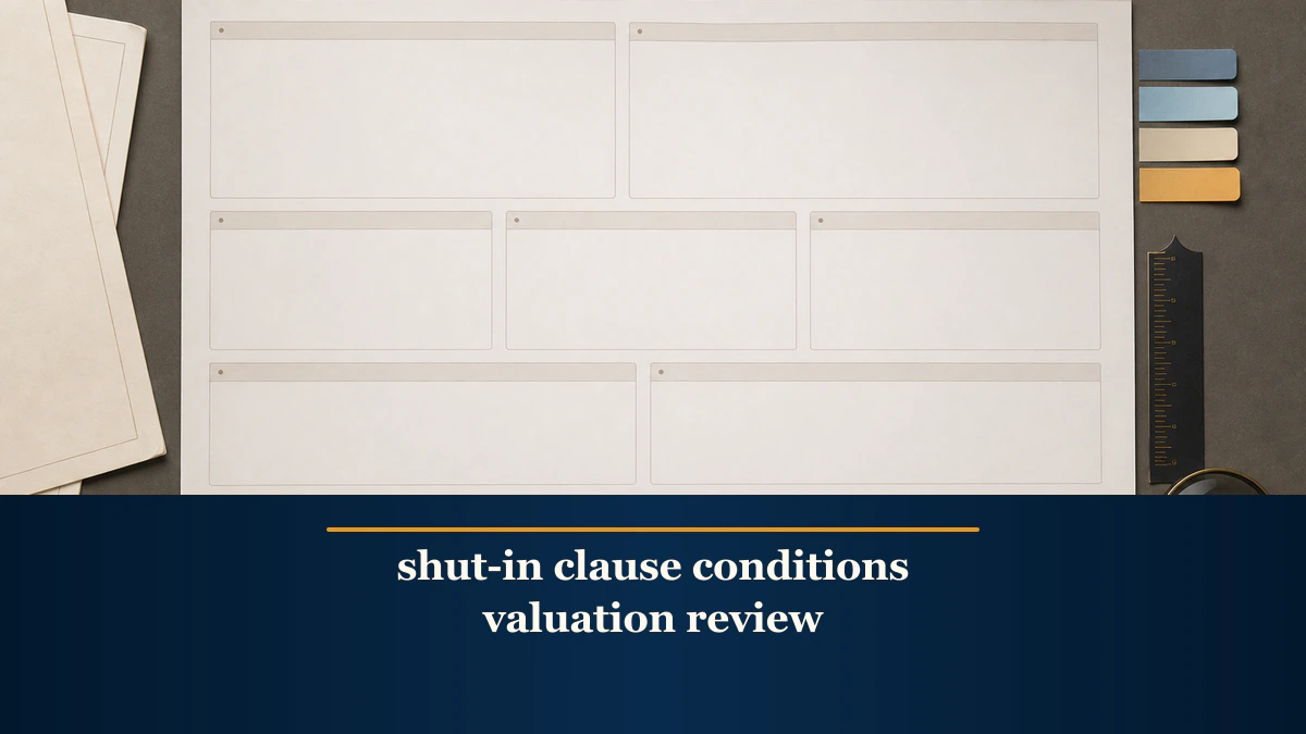 shut-in clause conditions valuation review