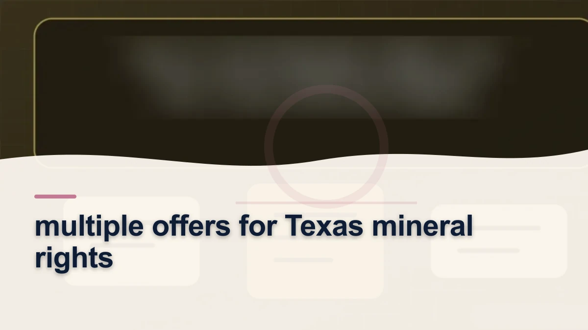Mineral-rights illustration highlighting “multiple offers for Texas mineral rights”.