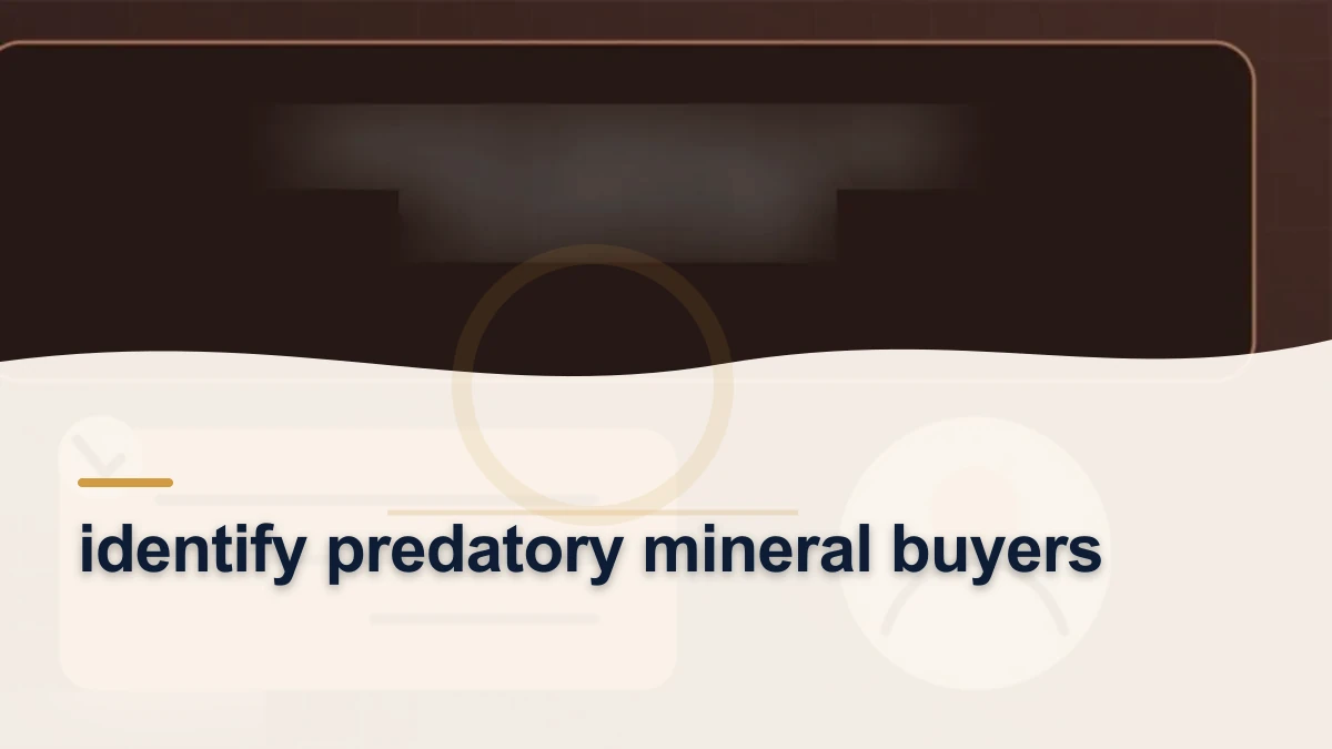 Mineral-rights illustration highlighting “identify predatory mineral buyers”.