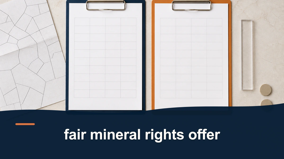 Two blank offer worksheets highlighting the phrase “fair mineral rights offer”.