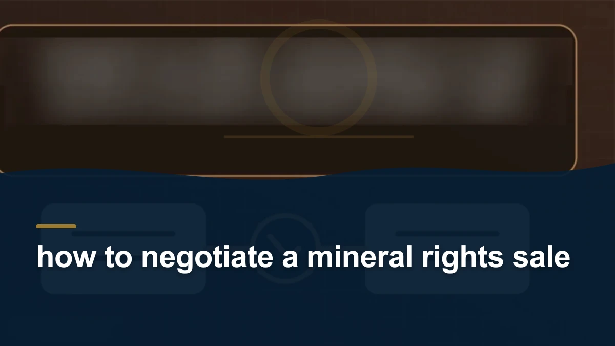 Mineral-rights illustration highlighting “how to negotiate a mineral rights sale”.