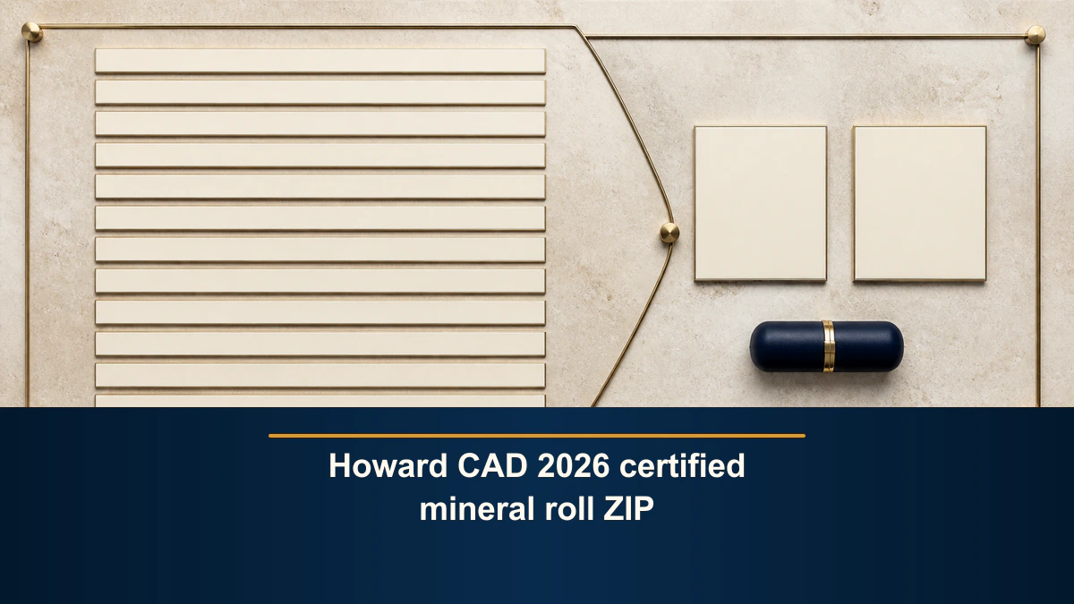 Howard CAD 2026 certified mineral roll ZIP