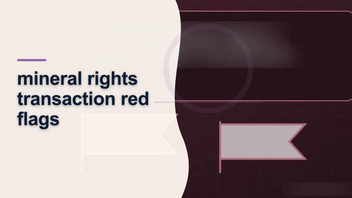 Mineral-rights illustration highlighting “mineral rights transaction red flags”.