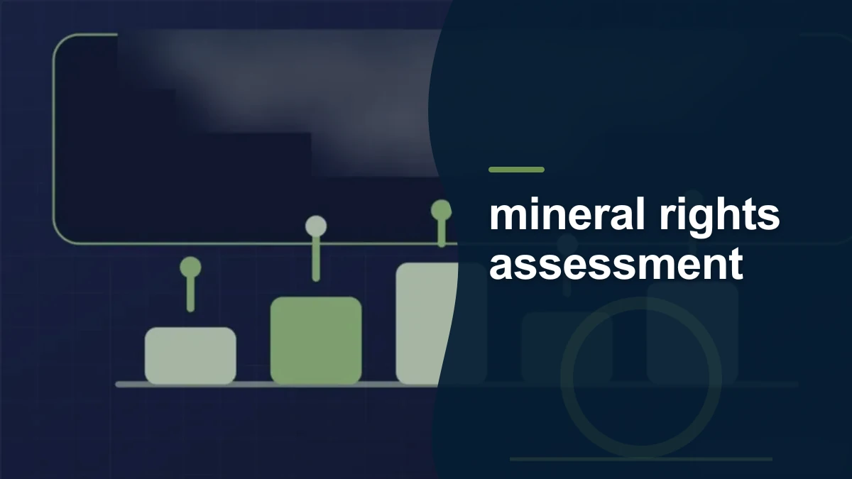 Mineral-rights illustration highlighting “mineral rights assessment”.