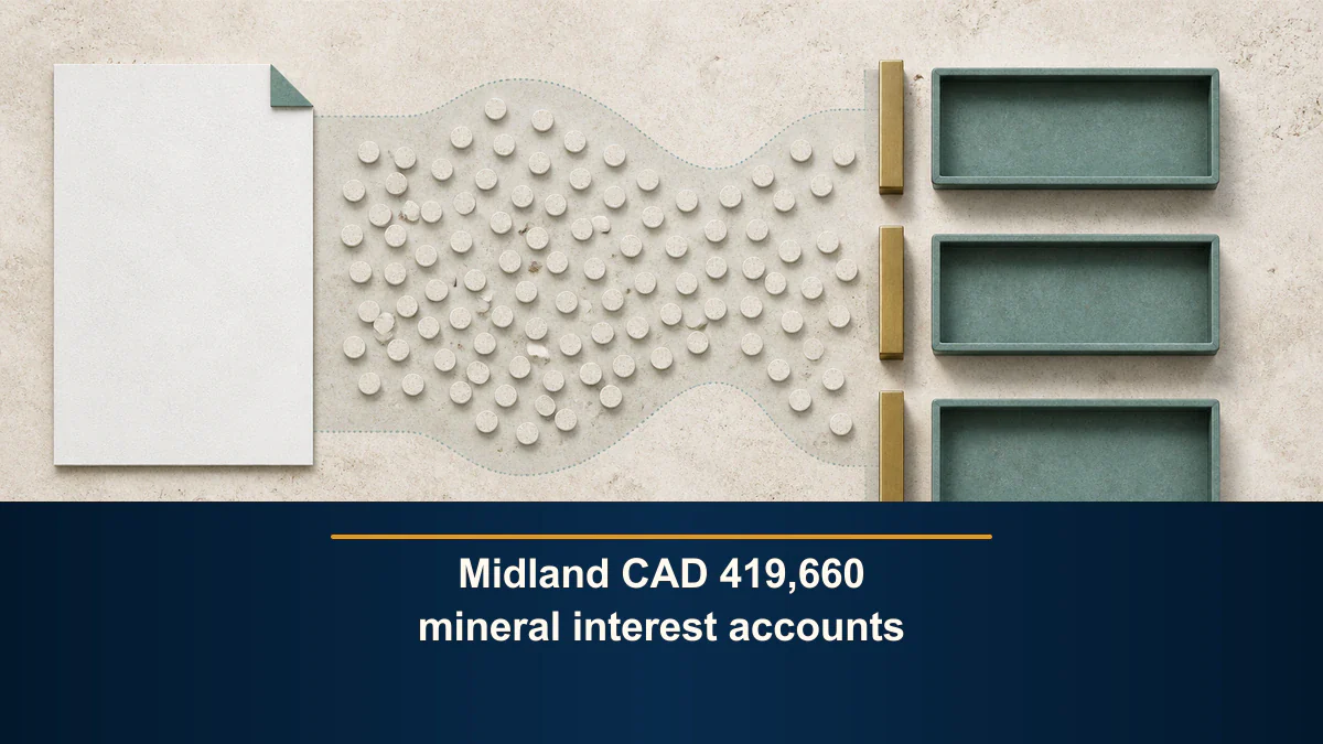Midland CAD 419,660 mineral interest accounts