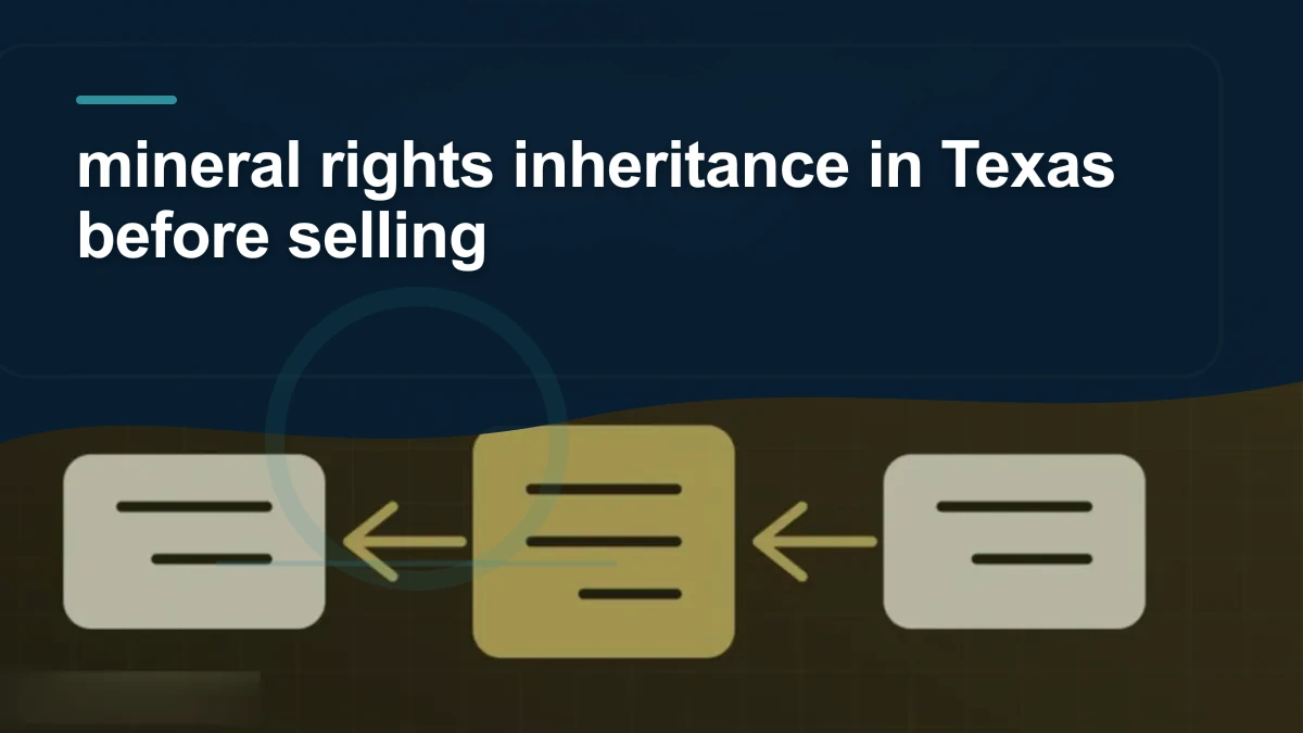 Mineral-rights illustration highlighting “mineral rights inheritance in Texas before selling”.