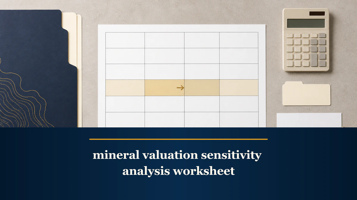 mineral valuation sensitivity analysis worksheet