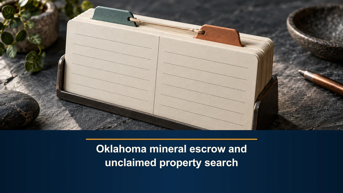 Oklahoma mineral escrow and unclaimed property search