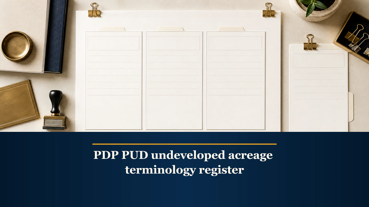 PDP PUD undeveloped acreage terminology register