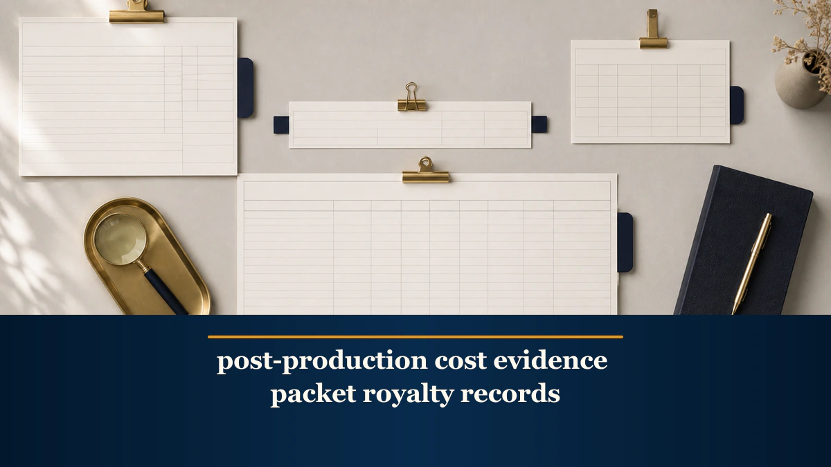 post-production cost evidence packet royalty records