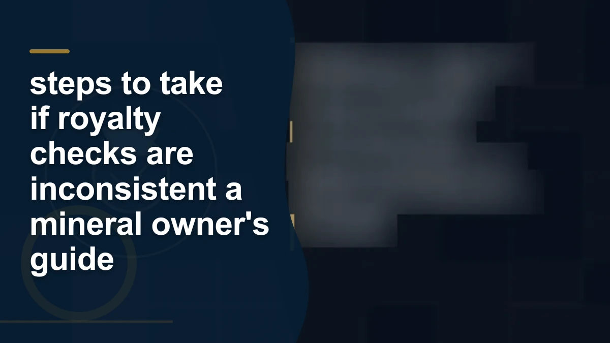 Mineral-rights illustration highlighting “steps to take if royalty checks are inconsistent a mineral owner's guide”.