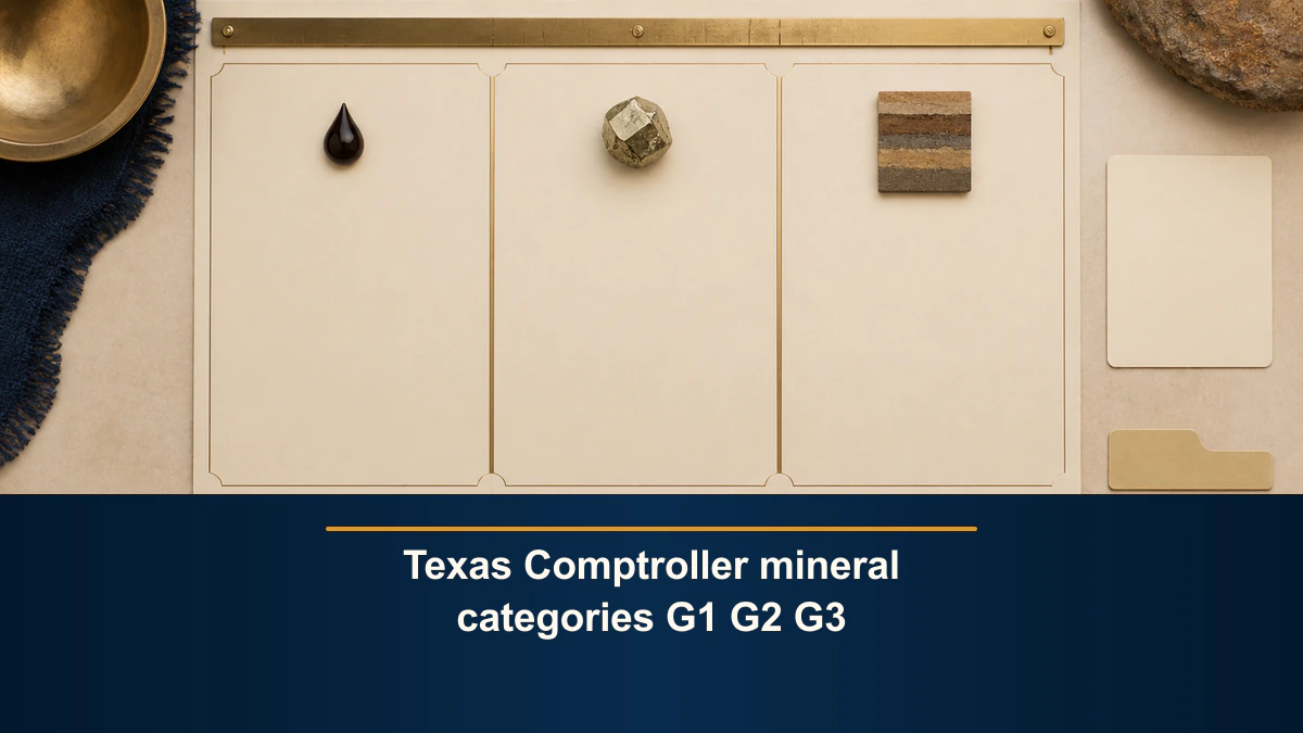 Texas Comptroller mineral categories G1 G2 G3