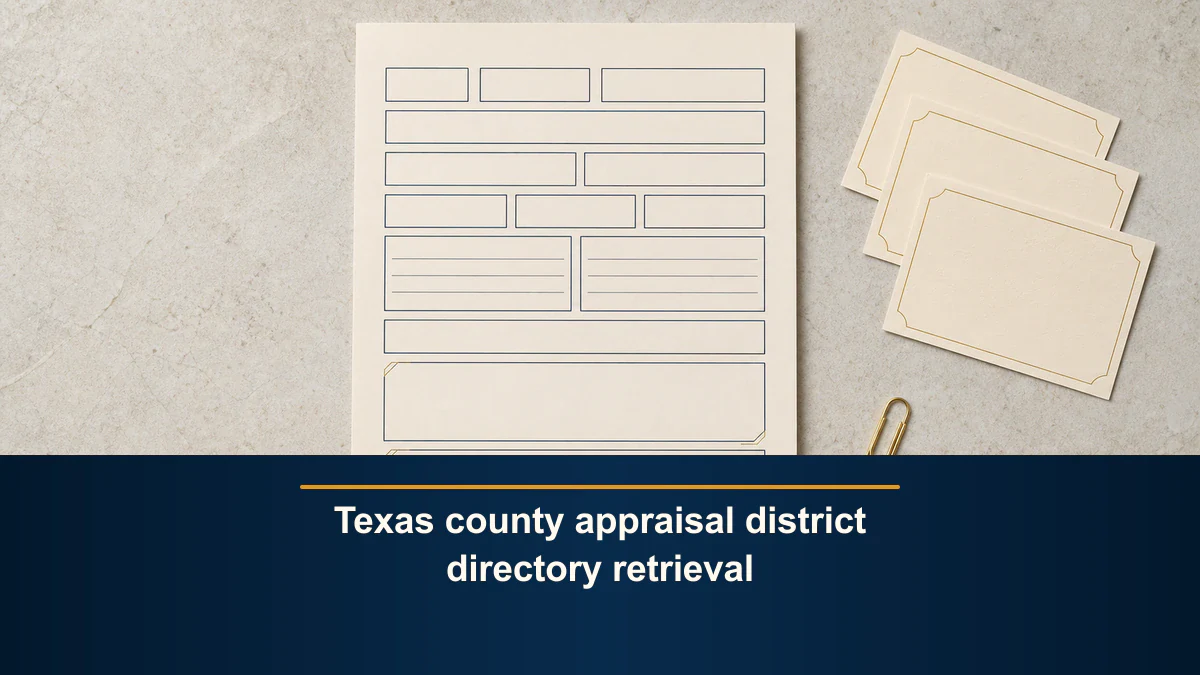 Texas county appraisal district directory retrieval