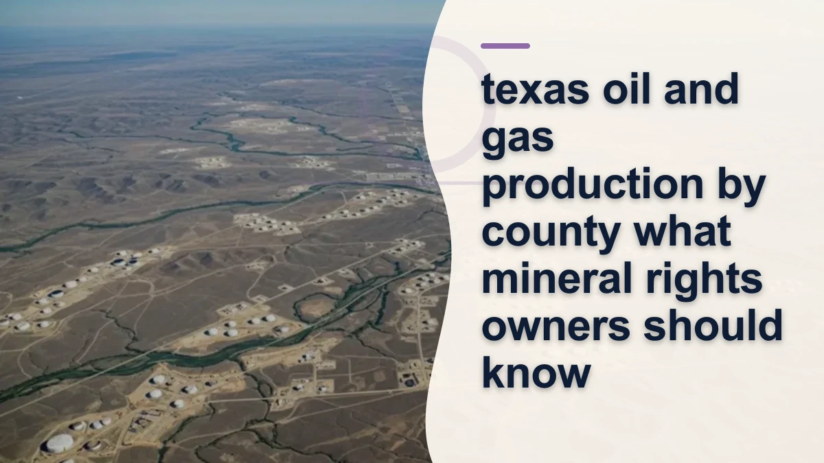 Mineral-rights illustration highlighting “texas oil and gas production by county what mineral rights owners should know”.