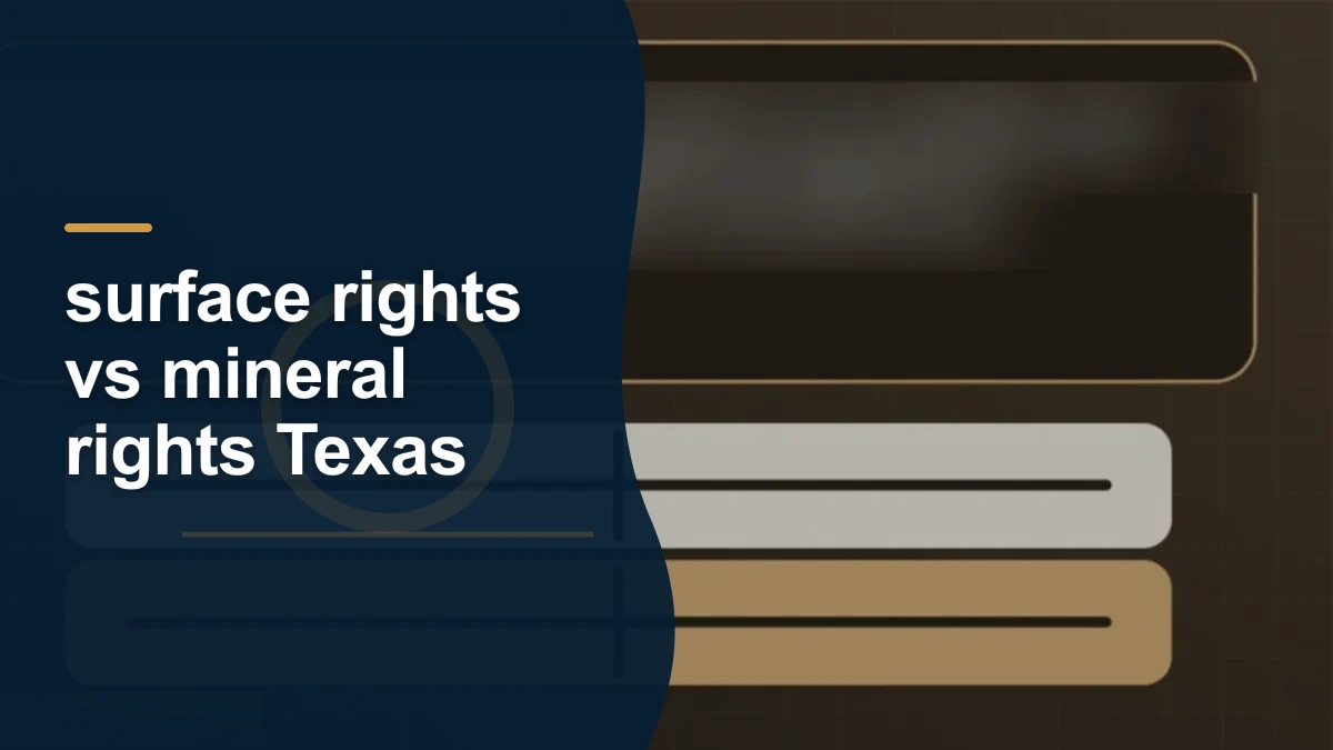 Mineral-rights illustration highlighting “surface rights vs mineral rights Texas”.