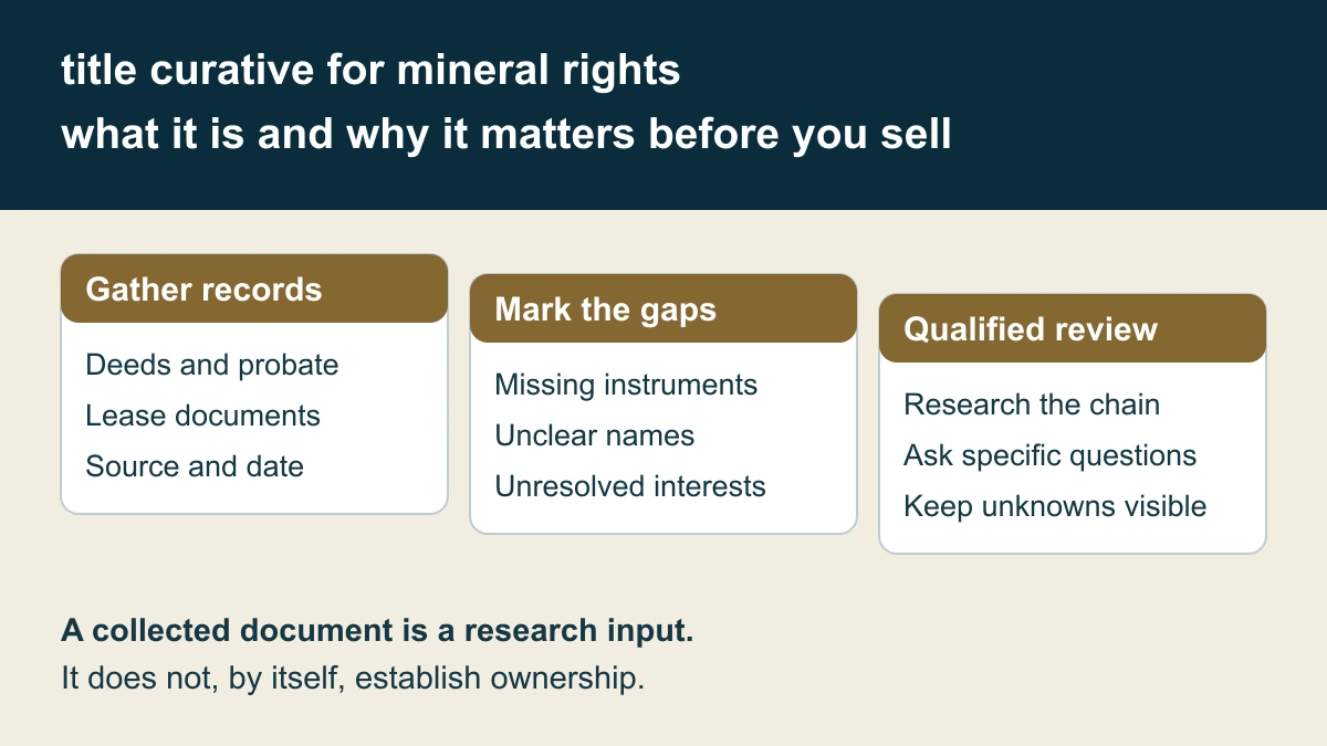 title curative for mineral rights what it is and why it matters before you sell