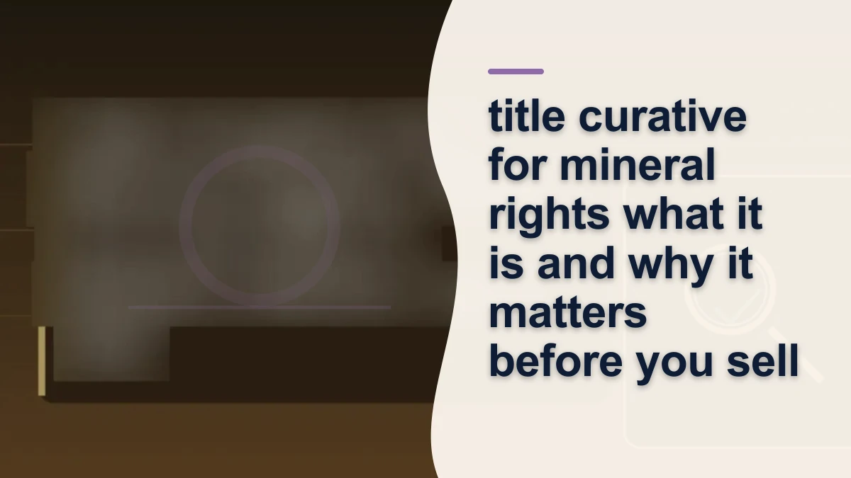 Mineral-rights illustration highlighting “title curative for mineral rights what it is and why it matters before you sell”.
