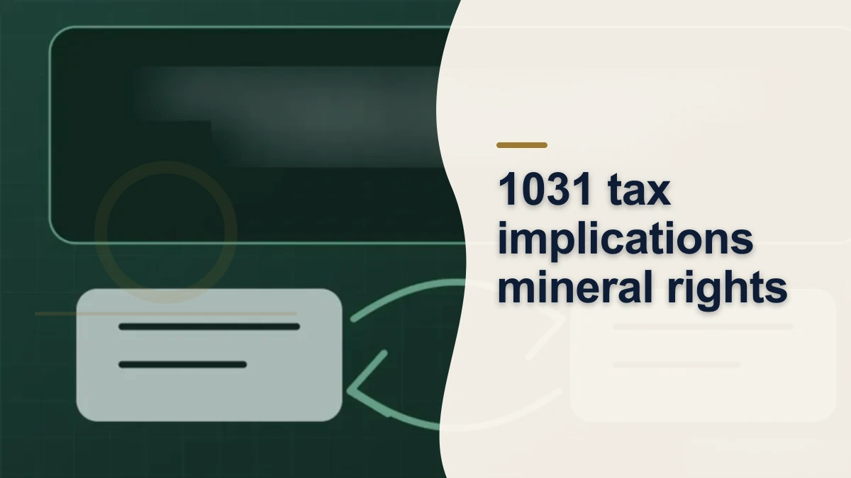 Mineral-rights illustration highlighting “1031 tax implications mineral rights”.