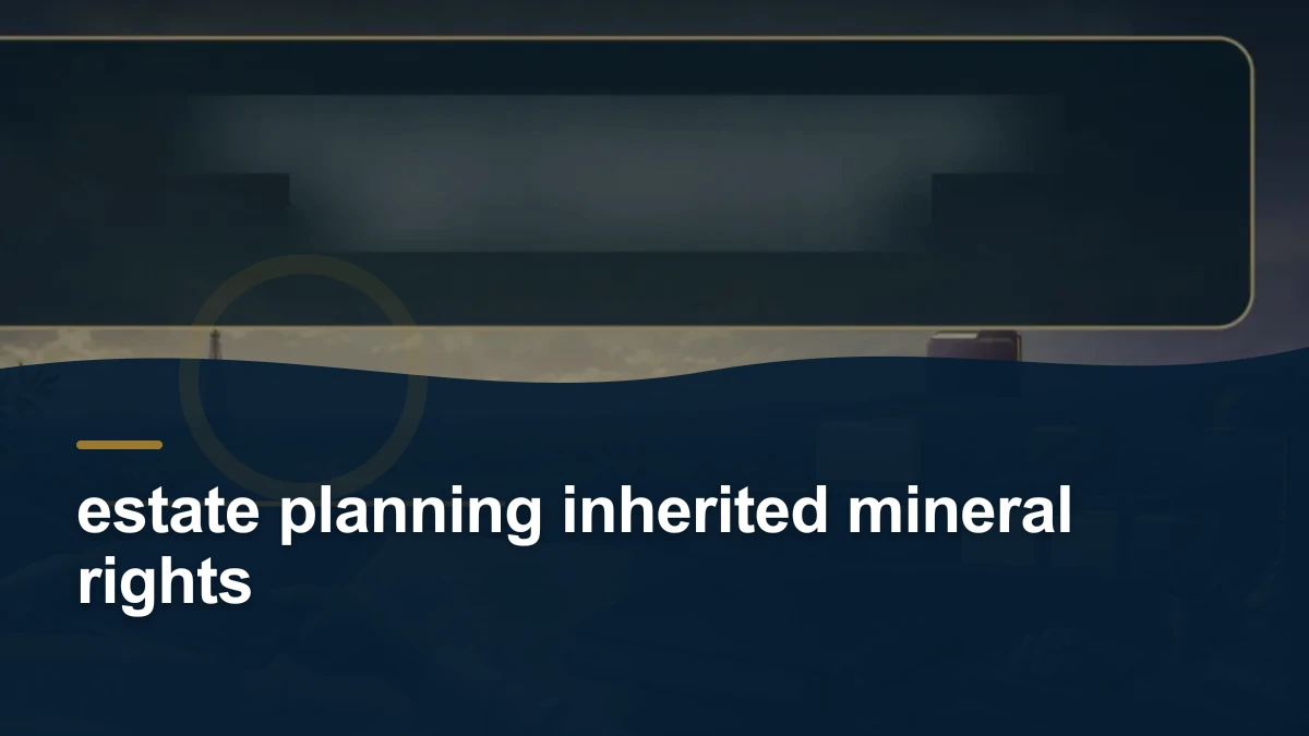 Mineral-rights illustration highlighting “estate planning inherited mineral rights”.