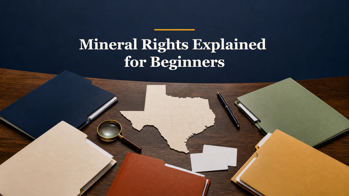 First-30-days owner control record labeled “Mineral Rights Explained for Beginners”.