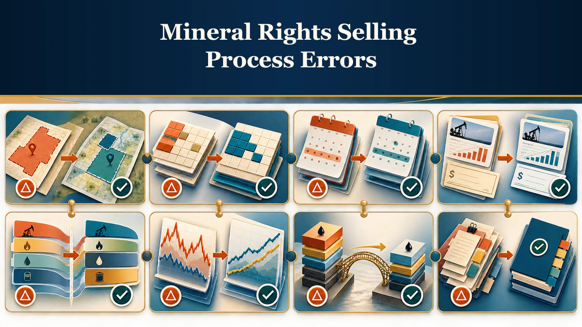 Eight-class assessment error register labeled “Mineral Rights Selling Process Errors”.
