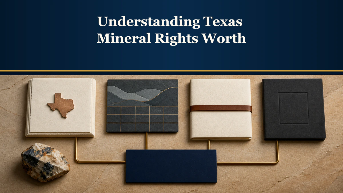 Texas value-question decision compass highlighting “Understanding Texas Mineral Rights Worth”.