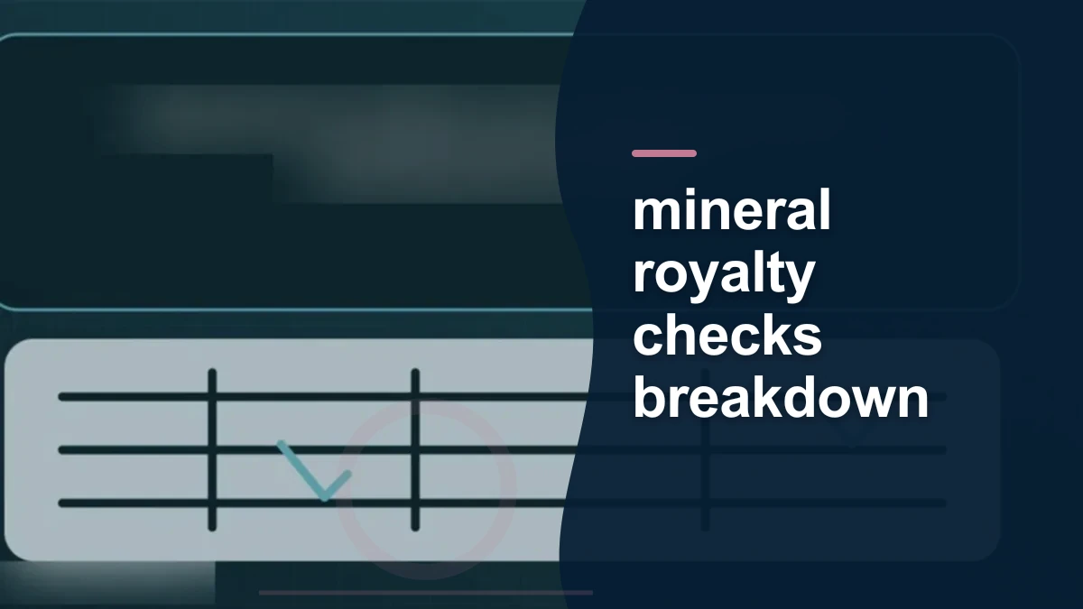 Mineral-rights illustration highlighting “mineral royalty checks breakdown”.