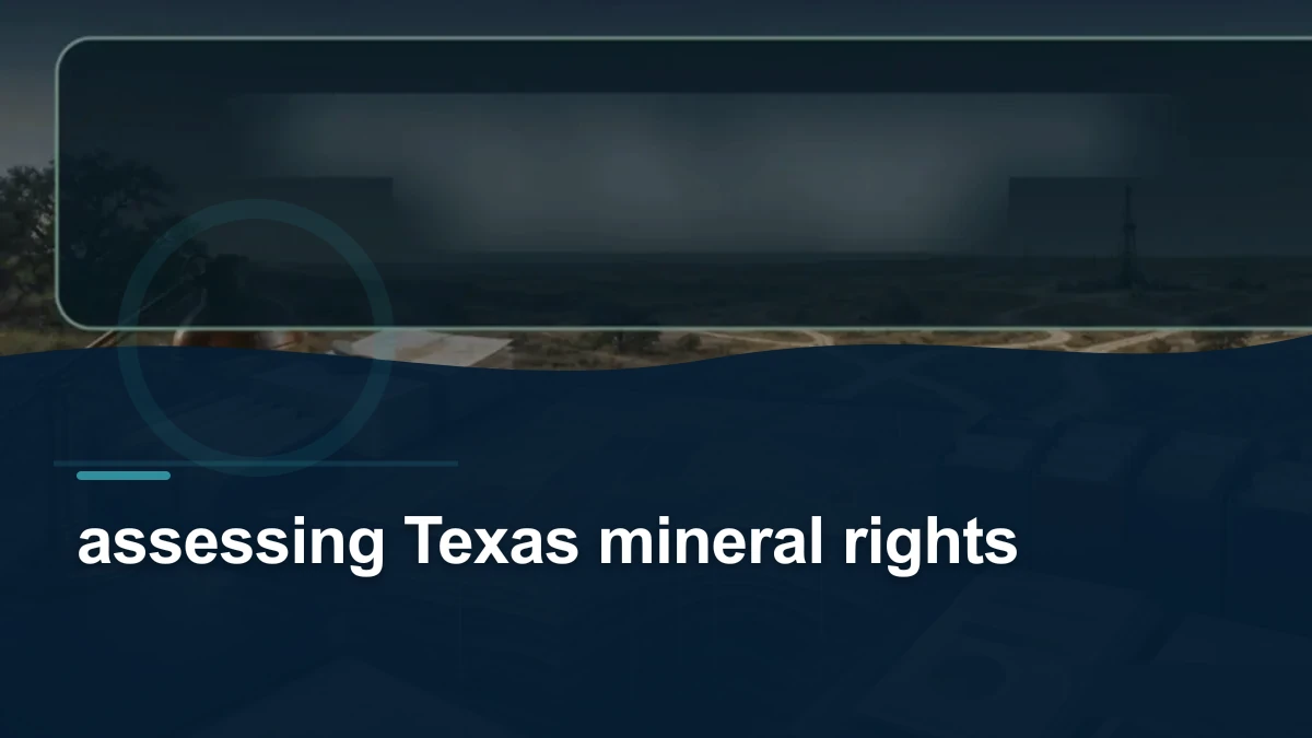 Mineral-rights illustration highlighting “assessing Texas mineral rights”.