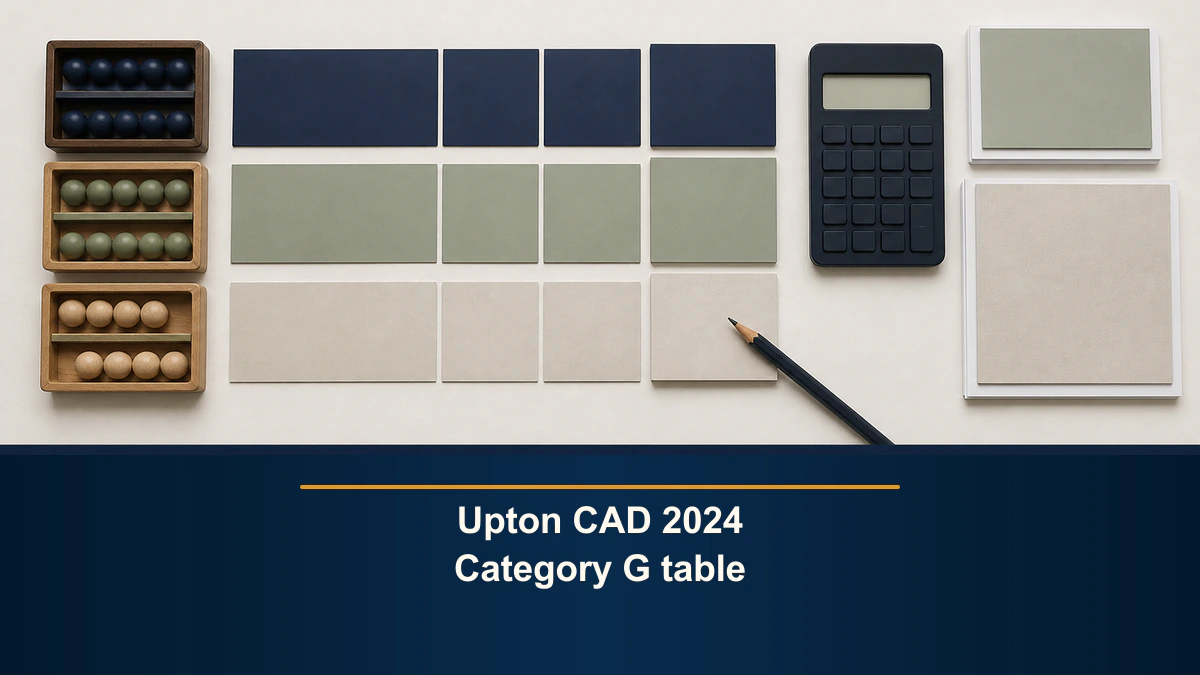 Upton CAD 2024 Category G table