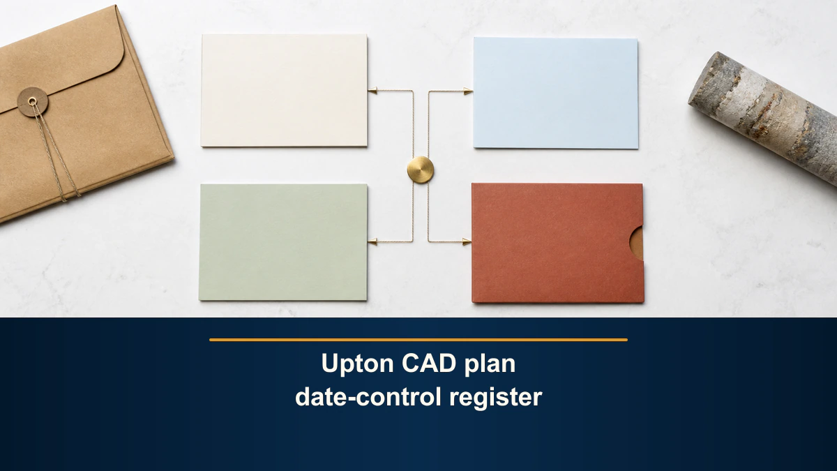 Upton CAD plan date-control register