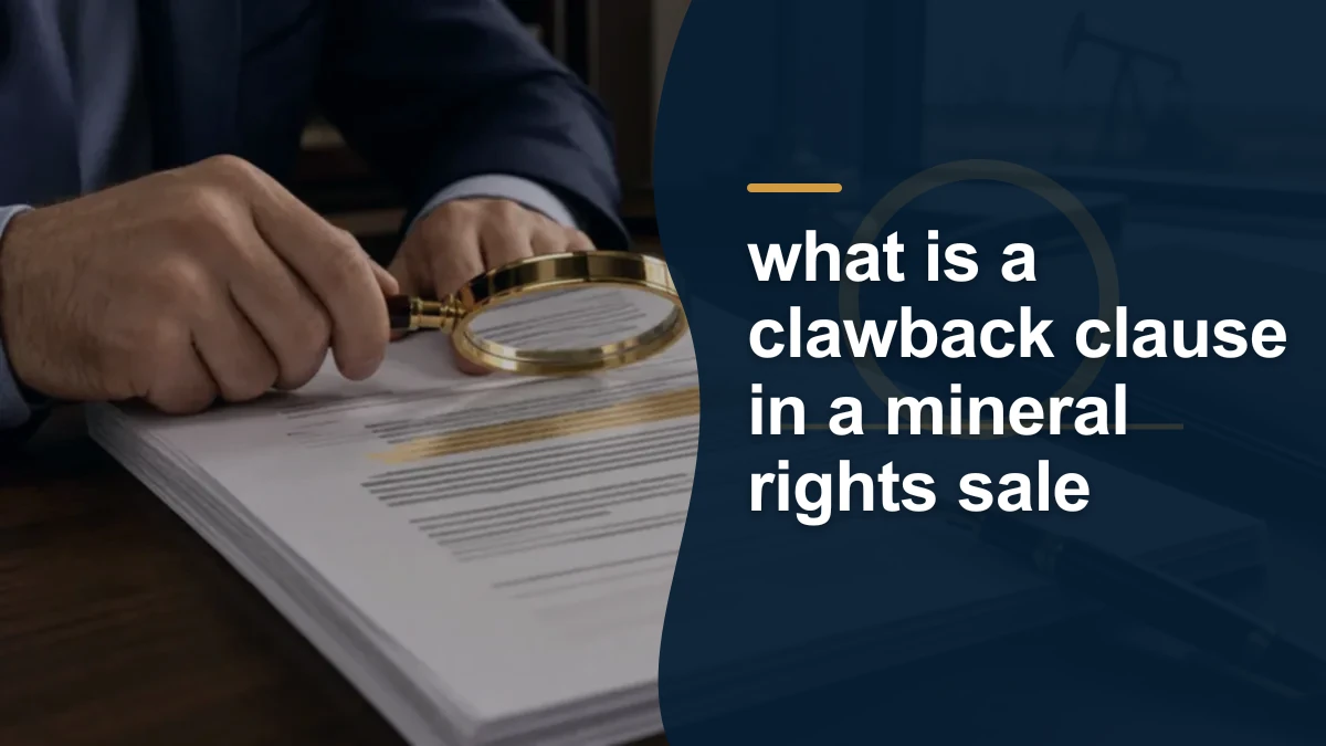 Mineral-rights illustration highlighting “what is a clawback clause in a mineral rights sale”.