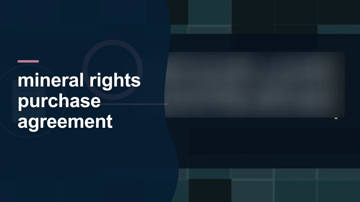 Mineral-rights illustration highlighting “mineral rights purchase agreement”.