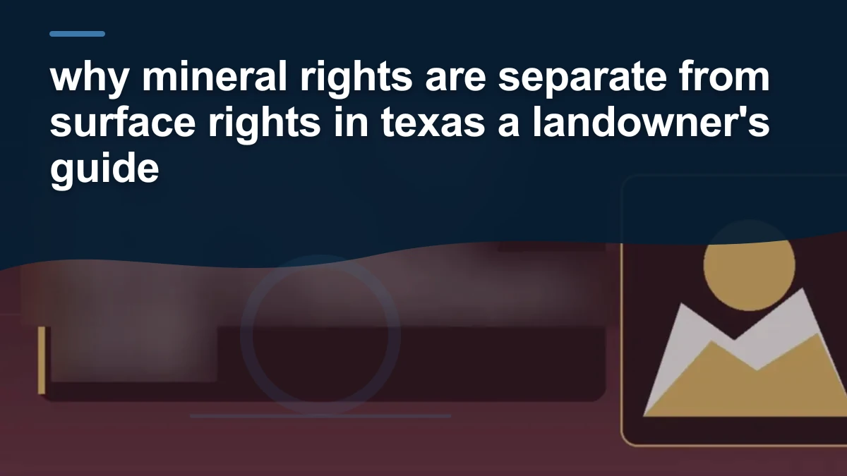Mineral-rights illustration highlighting “why mineral rights are separate from surface rights in texas a landowner's guide”.